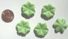 5 20x7mm Carved Howlite Green Flowers